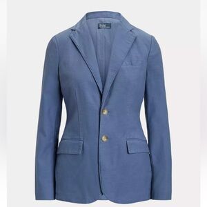NEW! NWT RALPH LAUREN Cotton Sateen Blazer Slate Blue Size 8